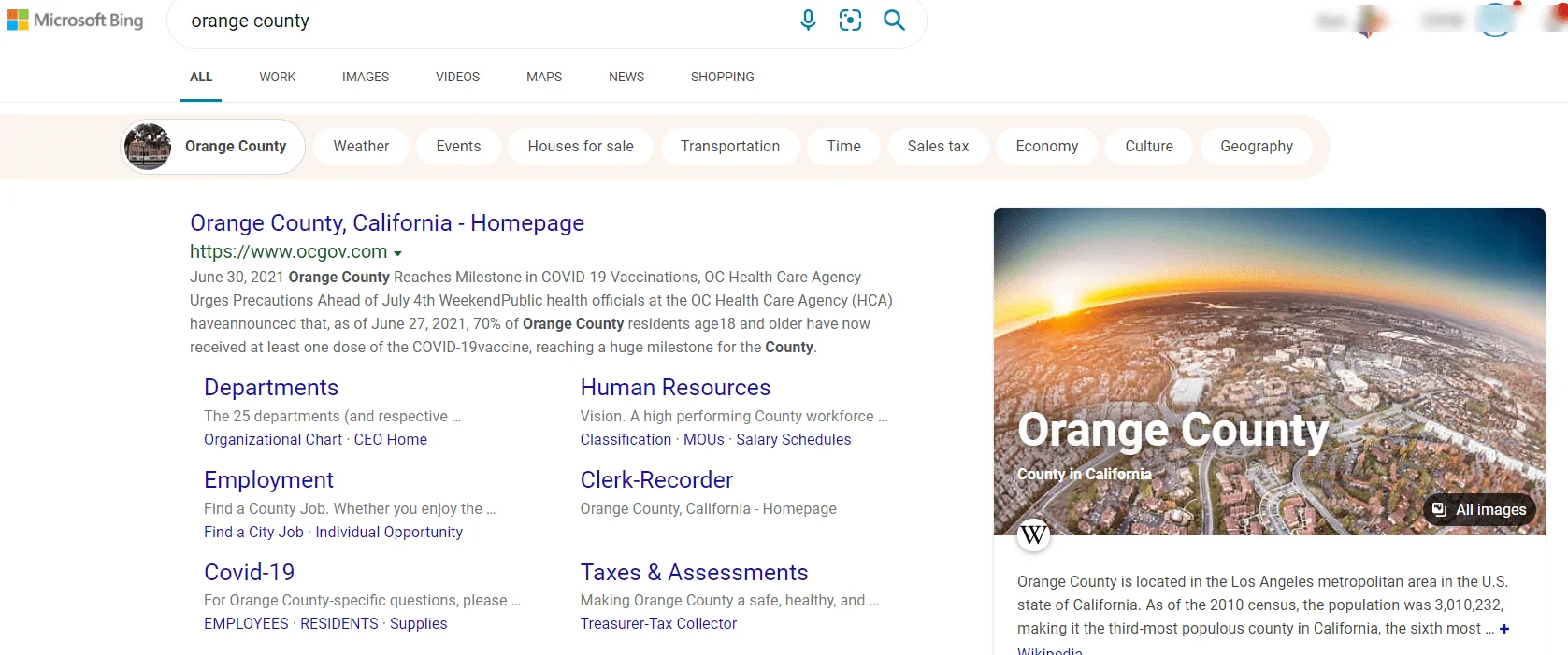 finding county homepage